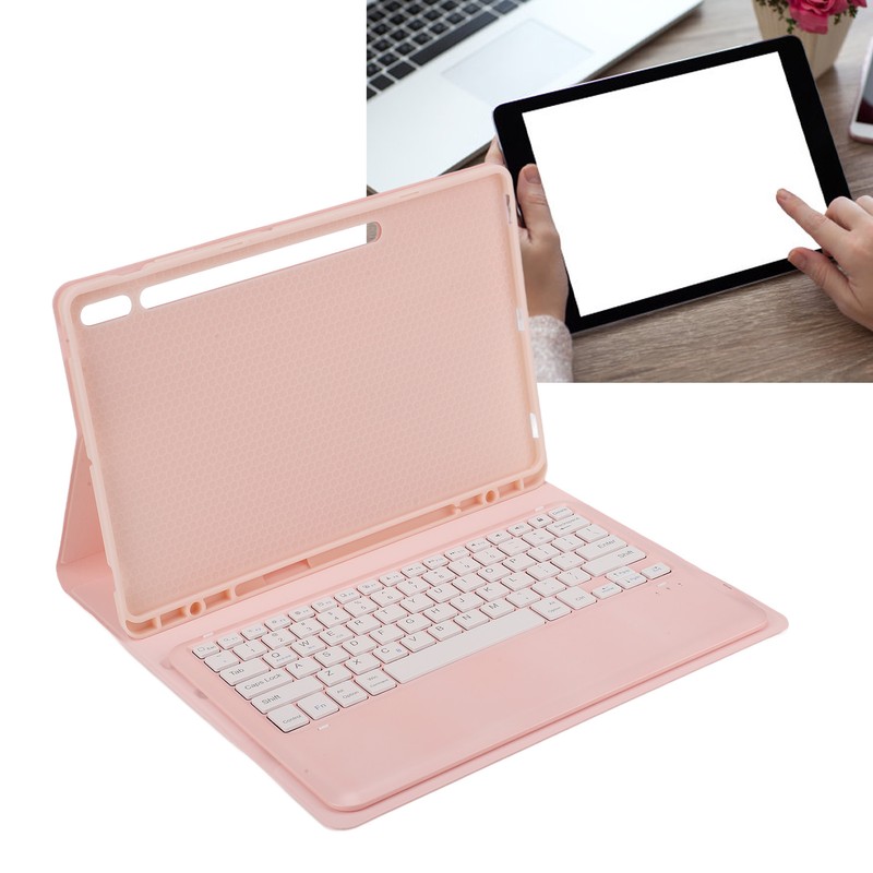 12.4in Keyboard Case 3 Adjustment Stand Detachable Pink Keyboard Case