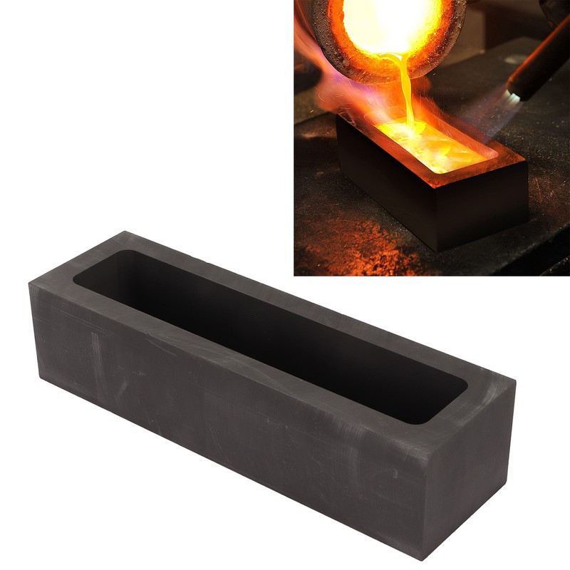 Graphite Ingot Mold 6.6lb Alchemy Capacity Rectangular Refining Graphite Casting