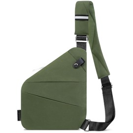 Anti Theft Bag, Anti Theft Travel Bag, Slim Sling Bag Anti-Theft Right Shoulder Bag Crossbody Bag for Women Men (Green)