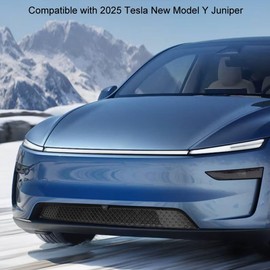 Fit 2025 2026 Tesla Model Y Juniper Accessories Front Grill Mesh Grille Grid Inserts Air Inlet Vent Grille Cover Replacement with Removable Mesh (ABS Matte Black, Upgrade Detachable Version)