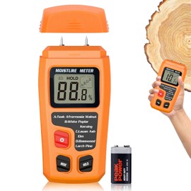 Moisture Meter, Moisture Meter Detector, Moisture Detector, Pin Type Wood Moisture Meter with Digital LCD Display, Moisture Meter Wood for Walls, Masonry, Cement Mortar, Building Materials