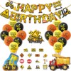 Construction Birthday Party Balloons Supplies, 39pcs Excavator Foil Balloons Construction