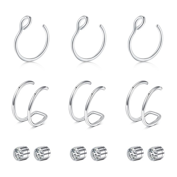 Briana Williams Fake Nose Ring Hoop for Women Fake Lip