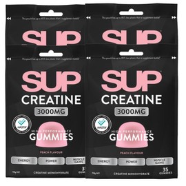 SUP Performance Creatine 3000mg Peach Flavor Gummies, 4, 35 Tablets / SUP 퍼포먼스 크레아틴 3000mg 복숭아 맛 구미, 4개, 35정