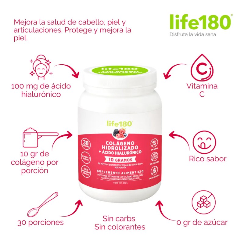 Colágeno Hidrolizado Ácido Hialurónico 320g