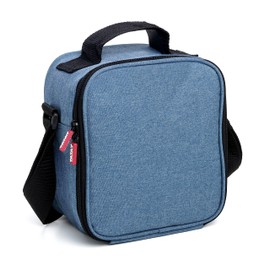Tatay Urban Food Casual - Insulated Lunch Bag, 3L Capacity , with 2 Glass 0.57L Food Storage Container, Denim Blue, 22 x 12 x 21.5 cm