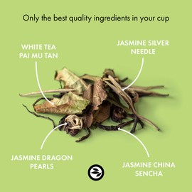 "Jasmin Imperial" Jasmine Tea Loose Organic in Tin, 4 Premium Green and White Teas, No Aroma Additive, 100 g (approx. 40 Cups) alveus