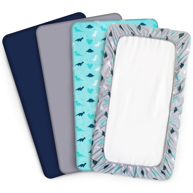 Mini Crib Sheets 4 Pack, Mini Portable Crib Sheets |