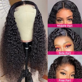 SUPERNOVA Curly Lace Front Wigs Human Hair Curly Wigs Human Hair For Black Women 5x5 HD Lace Closure Wigs 180 Density Glueless Wigs Pre Plucked Hair Wig (22inches, HD lace wig)
