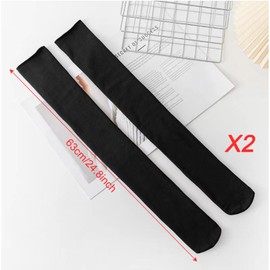 BSITSSS 2 Pairs 63cm Over The Knee Thigh High Black Socks Plain Extra Long Boot Stockings Over Knee Leg Warmers Over The Knee Black Socks for Ladies Girls