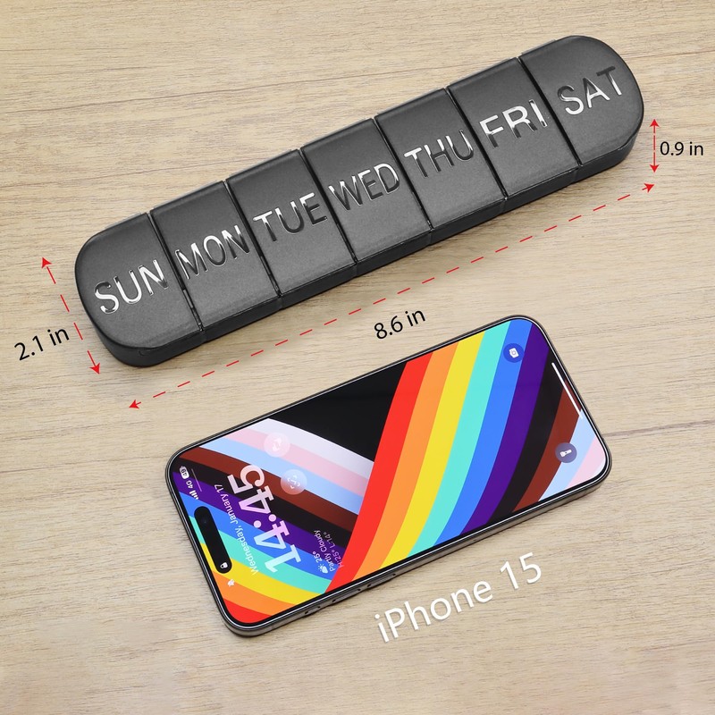 FHORAIN Large Pill Organizer 7 Day, Weekly Pill Box 1