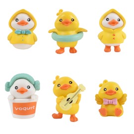 Redvigh Yellow Ducks Car Decorations 6PCS, Resin Duck Figures Car Dashboard Decor Rearview Mirror Accessories Interior Car Accessories for Home Ornaments