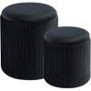 Round Ottoman with Storage Set of 2-Upholstered Sherpa Vanity Stool