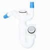 SPARES2GO 40mm Sink Trap Double Nozzle Washing Machine Dishwasher 75mm
