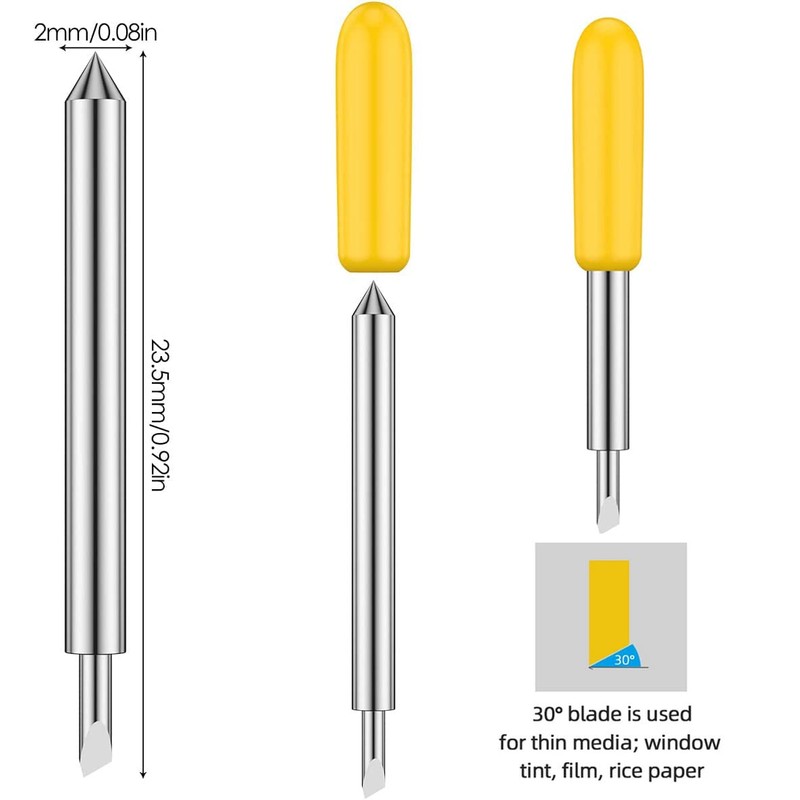 GUUZI Pack of 45 Replacement Cutting Blades 30° Thin Media