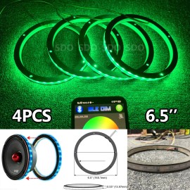FIA 4pcs 6.5'' RGB Speaker Lights For Car Truck Vehicle's Loudspeaker LED Ring Light