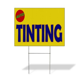 Fastasticdeals Weatherproof Yard Sign Transmission Service Car Auto Body Shop Repair Yellow Lawn Garden 18x12 Inches 1 Side Print