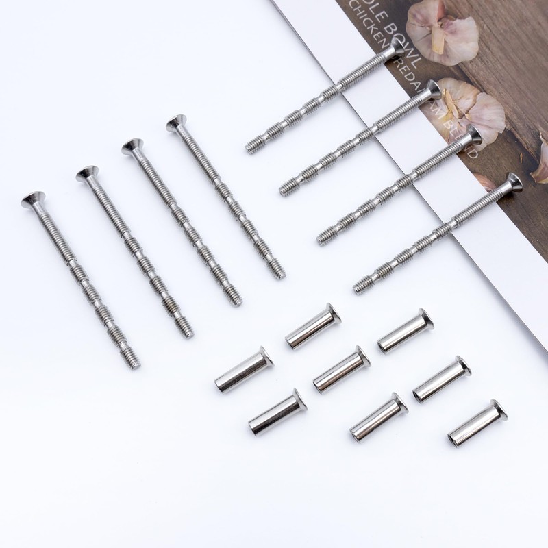 Mebamce 8 Sets M4 Bolt Connecting Screws and Sleeves, Stainless