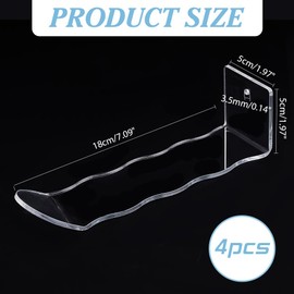 PH PandaHall 4 Pack Acrylic Headband Holder Scrunchie Organizer Headband floating Shelves Wall Mounted Headband Display Stand Rack for Wall, Bathroom, Bedroom, Store, Storage and Decoration