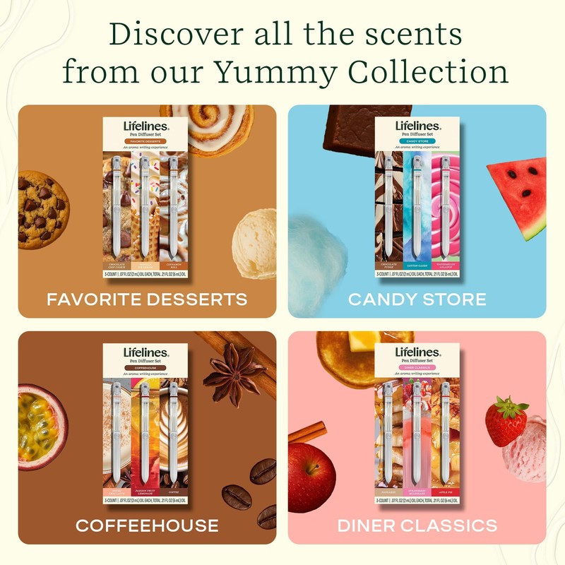 Lifelines Pen Diffuser Set, Cotton Candy - 1mm Black Ballpoint