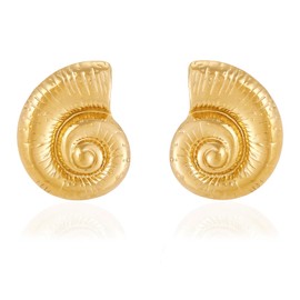 Seashell Earrings for Women,14k Gold shell Studs Earrings Boho Ocean Shell Earrings Trendy Chunky Statement Beach Earrings Summer Jewelry Gifts