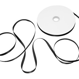 HARSKIYER 100 Yards 1/4 Inch Black Satin Ribbon, Solid Fabric Ribbon Roll for Gift Wrapping, Floral Bouquets, Wedding, Party, Hair, Decoration, Bow and Craft