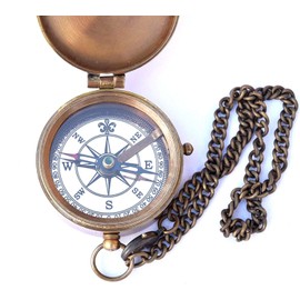 Thoreau's Go Confidently Engraved Nautical Compass with Embossed Leather Case, Camping Compass, Boat Compass, Gift Compass, Graduation Gift, Rustic Vintage Decoration