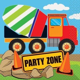 Multicolored Construction Party Beverage Napkins, 16-Pack - Perfect for Kids' Birthdays & Building-Themed Bash & Events