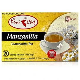 Peru Chef 20 Sobres filtrantes de Te de Manzanilla Digestivo 3 Cajas | 20 bags of Digestive Chamomile Tea 3 Boxes