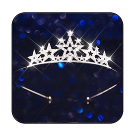 Fashey Rhinestone Tiara Combs Silver Small Crown Headband Princess Tiaras Birthday Hair Accessories for Girls (Silver-1)
