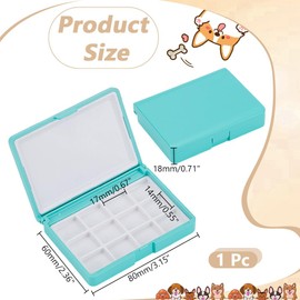 arricraft 1 Pc Cyan Rectangle Watercolor Palette Box Portable, 12 Grids Case Plastic Mini Size Empty Travel Palette Box with Lid Art Paints Storage Container for DIY Watercolor Oil Painting