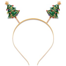NVENF Diademas de Navidad para mujer (árbol de Navidad verde)