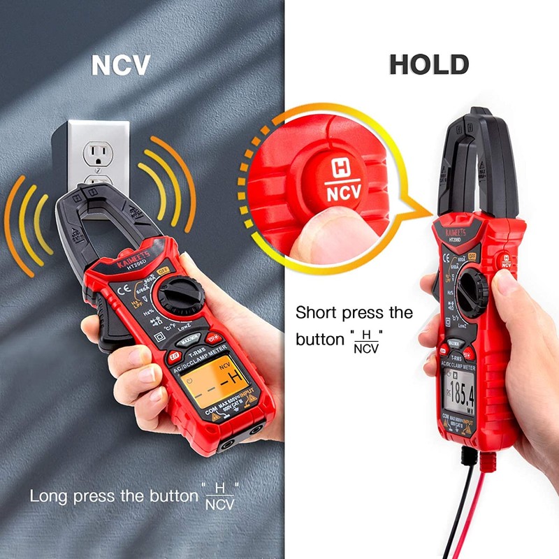 KAIWEETS HT206D Digital Clamp Meter T-RMS 6000 Counts, Multimeter Voltage