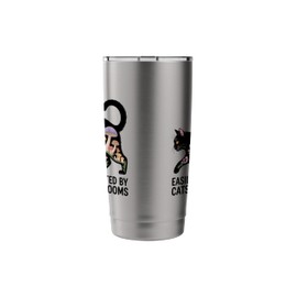 Cute Black Cat Art Men Mushroom Stuff Ramen Cat Mushroom Cat Stainless Steel Insulated Tumbler