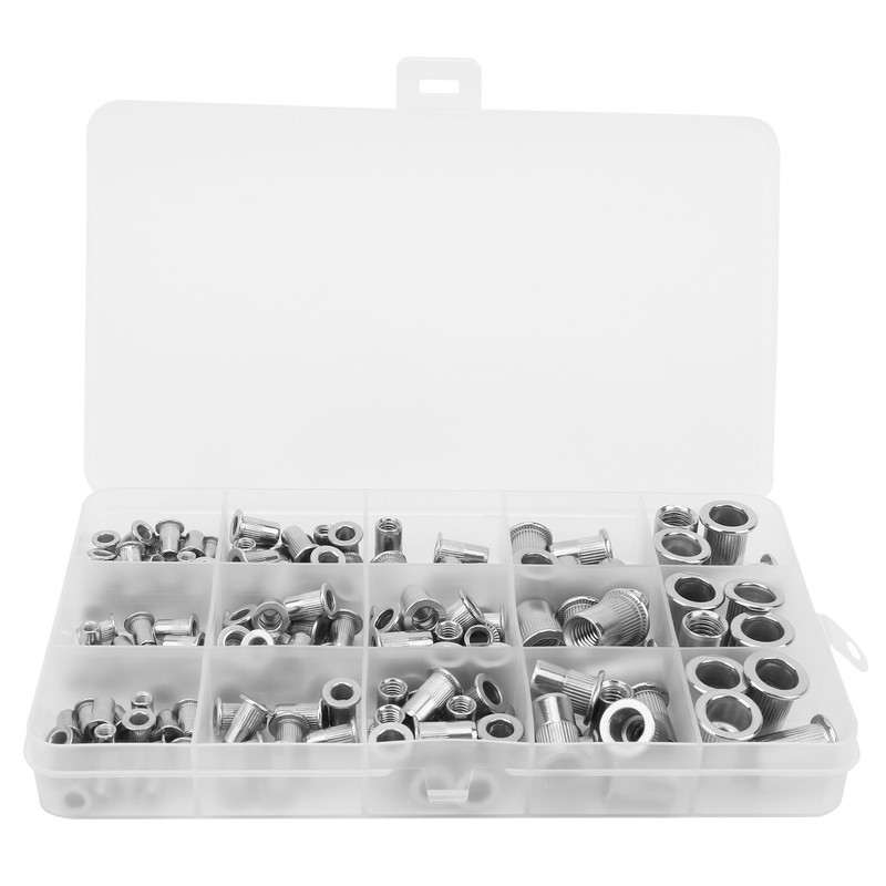150PCS Stainless Steel Vertical Grain Rivet Insert Nut Set M3/M4/M5/M6/M8
