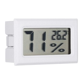 Digital Hygrometer Large LCD Screen Thermometer Humidity Monitor Temperature Meter for Greenhouse/Cars/Home/Office (White)