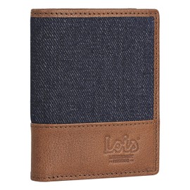 Lois - Men's Leather Wallet - Men's Leather Wallets with RFID Protection - Men's Small Wallet - Men's Leather Wallet - Men's Wallet, blue, Classic