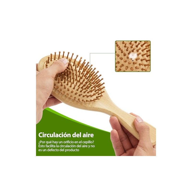 7 PCS Peine de Madera Bambu,Cepillo Bambu Cabello,Peine para Masaje