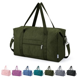 For Cabin Bag, 45 x 36 x 20 Easyjet Foldable Underseat Travel Bag, Overnight Travel Bag, Hand Luggage for Men and Women, 25L, Army Green