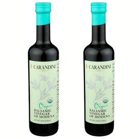 Carandini Silver Leaf Organic Balsamic Vinegar of Modena PGI, Gluten-Free | For Salad, Vegetables, Cheese - Pack of 2, 16.9 Fl oz per Bottle
