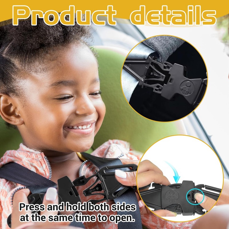 2 PCS Anti-Escape Car Seat Strap - Safety Clip to