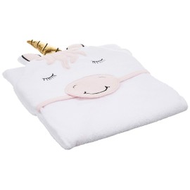 Hudson Baby Animal Face Hooded Towel, Modern Unicorn, One Size