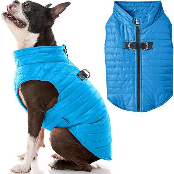 Gooby Puffer Vest Dog Jacket - Blue, Small - Ultra