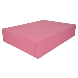 SCT Pink One-Piece Non-Window Bakery Box, 20 x 14.5 x 4, Pink, Paper, 50/Carton