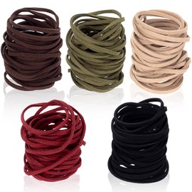 HINZIC 5 Rolls 3mm Flat Genuine Leather Cord Natural Leather Lacing Strip Cord Braiding String for Jewelry Making Braided Bracelets Necklaces Handbags Knife Sheaths, 5 Colors，22 Yards