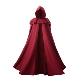 SightYoung Renaissance Cloak for Men,Adult Medieval Cloak,Viking Cape for Women,Renaissance Costume Women,Burgundy,59inch/150cm