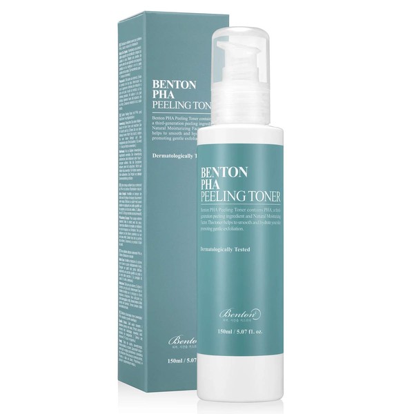 BENTON PHA Peeling Toner 150ml (5.07 fl.oz.) - AHA & BHA Facial Exfoliation Toner Without Skin Irritation, Hydrating & Soothing for Sensitive Skin