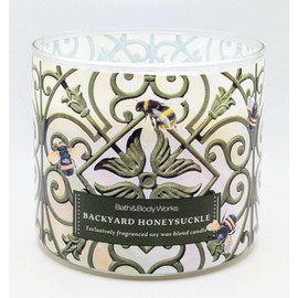 Backyard Honeysuckle Candle 3 Wick w Natural Essential Oils Bath and Body