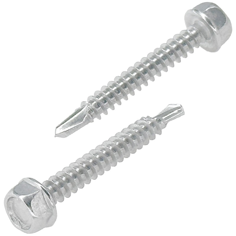 120 PCS Stainless Steel Outer Hex Self Tapping Self Drilling