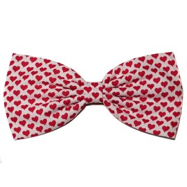 Red & White Pin Up Retro Hearts Hair Bow (Alligator Clip)